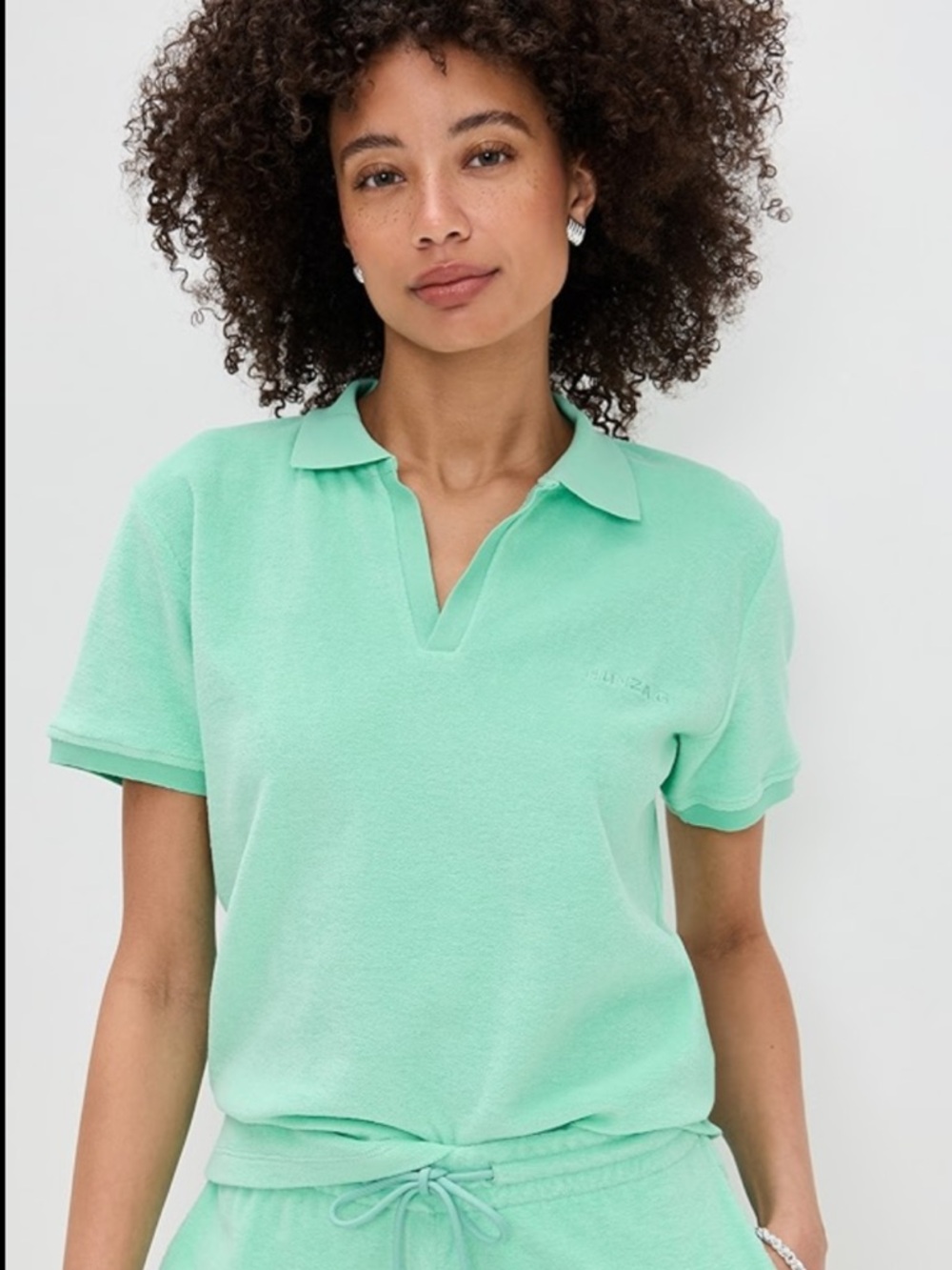 New Hunza G Terry Towelling Mint Green Polo‎ Top